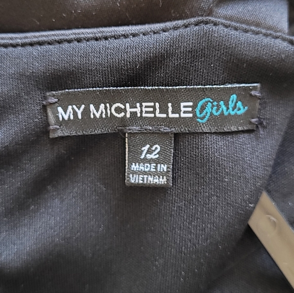 My Michele High Low Hem Black with Glitter Girls Party Dress - Youth 12 - EUC - Picture 6 of 6